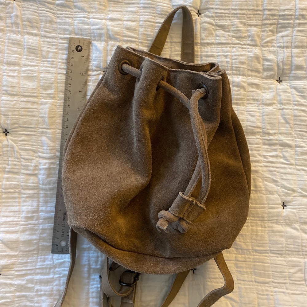 World market boho vintage suede backpack